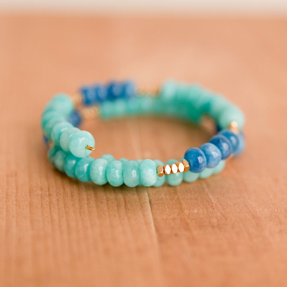 Dyed Jade & Hematite Spacer Bracelet